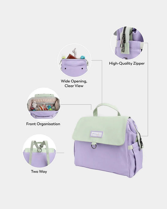 Mi Arcus Diaper Bag-Backpack-With Laptop Storage & Diaper Changing Sheet-Purple