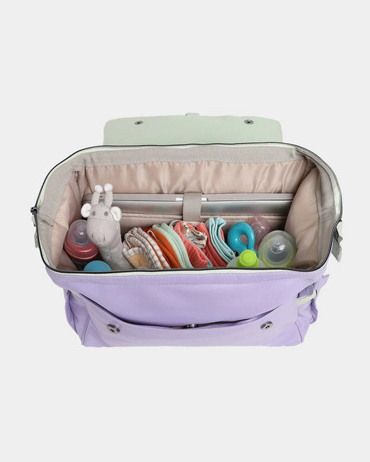 Mi Arcus Diaper Bag-Backpack-With Laptop Storage & Diaper Changing Sheet-Purple