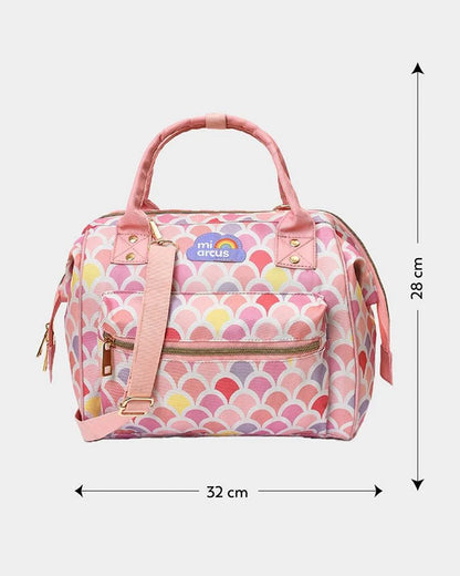 Mi Arcus Canvas Tote Diaper Bag-Backpack-With Removable Shoulder Straps-Pink