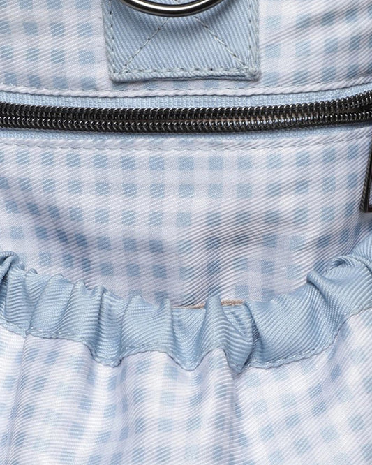 Mi Arcus Gingham Check Print Tote Diaper Bag-Backpack-With Extra Storage Space-Blue