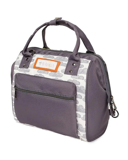 Mi Arcus Cloud Print Tote Diaper Bag-Backpack-With Removable Shoulder Straps-Grey