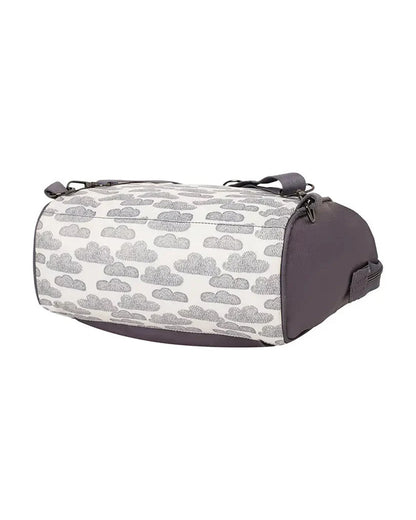 Mi Arcus Cloud Print Tote Diaper Bag-Backpack-With Removable Shoulder Straps-Grey