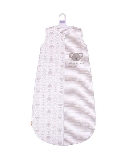 Mi Arcus Koala Knitted Baby Sleeping Bag-Sleeveless-Cotton-Light Grey-Newborn Bed