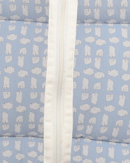 Mi Arcus Snowy Baby Mattress Set-With Mosquito Net & Baby Pillow-Light Blue-For Infants