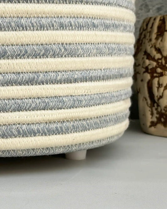 nobbys Multipurpose Storage Basket-with Lid and Bottom Spacers-for Clothes & Toys-Sturdy & Durable-Pastel Blue