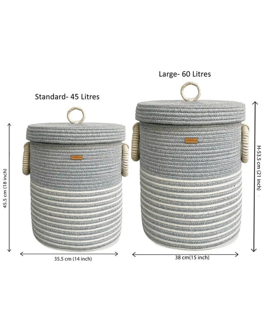 nobbys Multipurpose Storage Basket-with Lid and Bottom Spacers-for Clothes & Toys-Sturdy & Durable-Pastel Blue