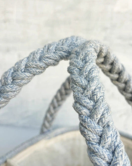 nobbys Diaper Caddy-Multi-Compartment With 100% Organic Cotton-Pastel Blue