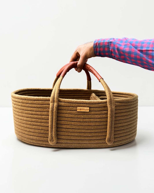 nobbys Diaper Caddy-Multi Compartment With 100% Organic Cotton-Beige