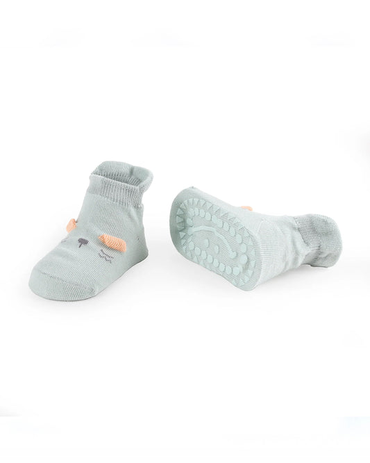 Kicks & Crawl Lavender & Light Blue Little Mouse Socks-Cotton & Polyester-Pack of 2-For Infants