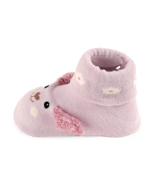 Kicks & Crawl Pink & Purple Little Piggies Socks-Cotton & Polyester-Pack of 2-For Infants