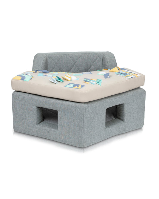 Role Play Neo Geometric Baby Activity Center and Table-Detachable Tray with Squeaker-Crinkle Paper-Mirror and Rattle-Harness to Hold Baby in Place-Stimulate Your Baby's Senses and Encourage Interactive Learning-Toys-12M+