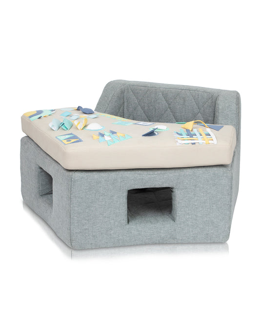 Role Play Neo Geometric Baby Activity Center and Table-Detachable Tray with Squeaker-Crinkle Paper-Mirror and Rattle-Harness to Hold Baby in Place-Stimulate Your Baby's Senses and Encourage Interactive Learning-Toys-12M+