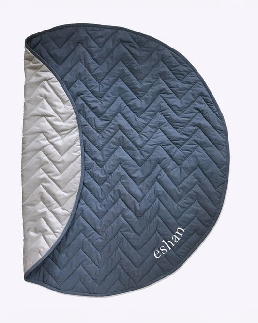 Masilo Navy Quilted Playmat-Lightweight & Portable-With Drawstring Carry Bag-0M+