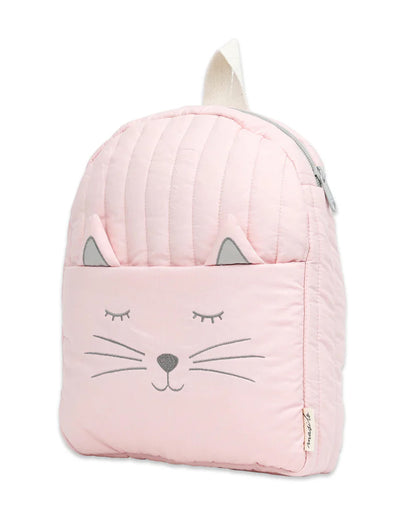 Masilo Kitten Backpack-Soft Organic Cotton-with Outside Water & Stain Resistant Coating-Pink-for Toddlers