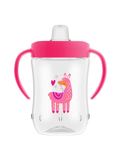 Dr. Brown's Soft Spout Sipper-With Easy Grip Handles-Spill Proof-Pink Llama-270 ml