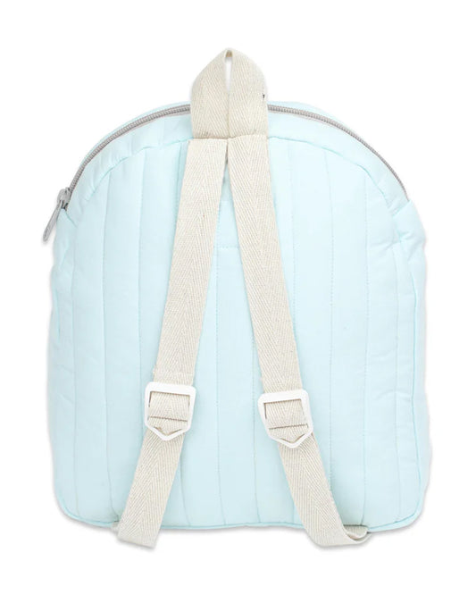 Masilo Bear Backpack-Soft Organic Cotton-with Outside Water & Stain Resistant Coating-Light Blue-for Toddlers