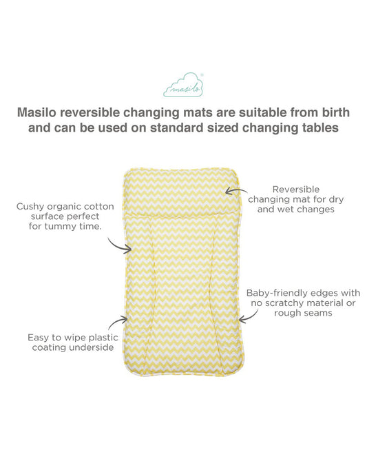 Masilo Diaper Changing Mat-Reversible-GOTS Certified Organic Cotton-Chevron Sunshine