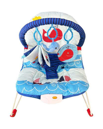 Ladida Baby Bouncer-With 8 Classic Melodies & Calming Vibrations-3 Point Harness-Removable & Adjustable Toy Bar-3 Months Warranty-Upto 9 Kg-Whale