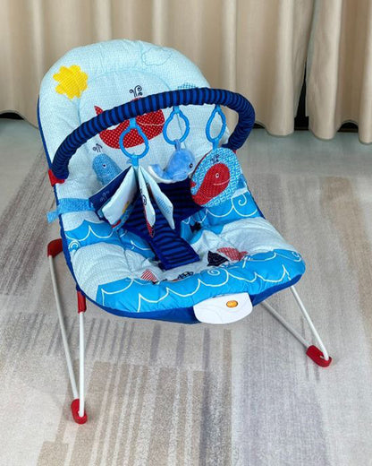 Ladida Baby Bouncer-With 8 Classic Melodies & Calming Vibrations-3 Point Harness-Removable & Adjustable Toy Bar-3 Months Warranty-Upto 9 Kg-Whale