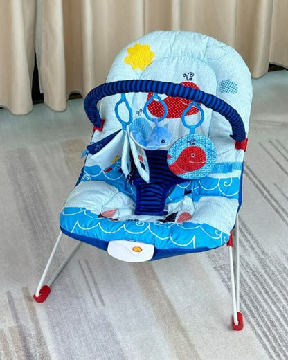 Ladida Baby Bouncer-With 8 Classic Melodies & Calming Vibrations-3 Point Harness-Removable & Adjustable Toy Bar-3 Months Warranty-Upto 9 Kg-Whale