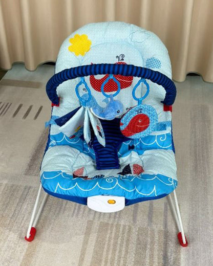 Ladida Baby Bouncer-With 8 Classic Melodies & Calming Vibrations-3 Point Harness-Removable & Adjustable Toy Bar-3 Months Warranty-Upto 9 Kg-Whale