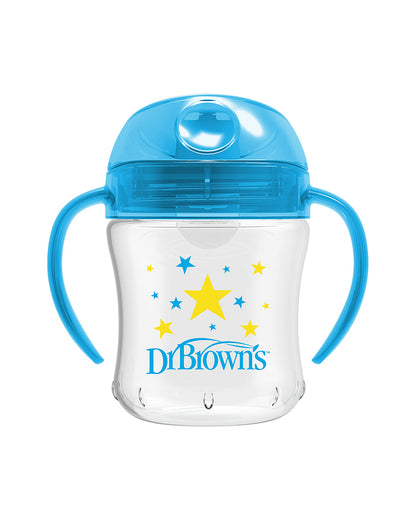 Dr. Brown's Soft Spout Sipper-With Easy Grip Handles-Spill Proof-Blue Deco-180 ml