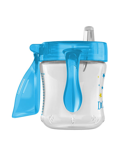 Dr. Brown's Soft Spout Sipper-With Easy Grip Handles-Spill Proof-Blue Deco-180 ml