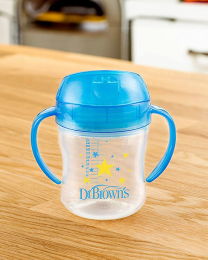 Dr. Brown's Soft Spout Sipper-With Easy Grip Handles-Spill Proof-Blue Deco-180 ml