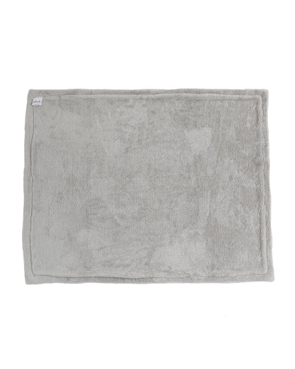 Pluchi Fun with Dots Knitted Baby Blanket-Combed Cotton Blanket with Faux Fur Back-Grey-For Infants