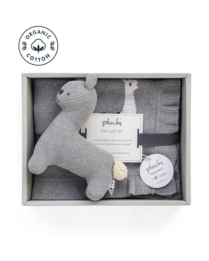 Pluchi Sweet Lama Grey Gift Bundle-Pack of 2-Gift For Baby Shower & Baby Birthday