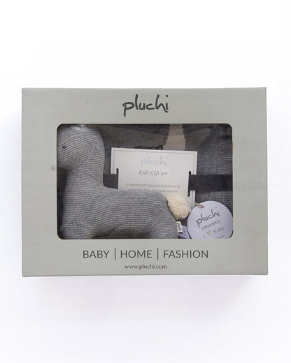 Pluchi Sweet Lama Grey Gift Bundle-Pack of 2-Gift For Baby Shower & Baby Birthday