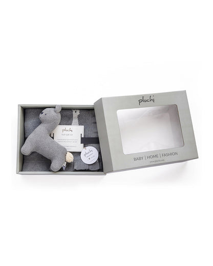 Pluchi Sweet Lama Grey Gift Bundle-Pack of 2-Gift For Baby Shower & Baby Birthday