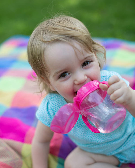 Dr. Brown's Soft Spout Sipper-With Easy Grip Handles-Spill Proof-Pink Deco-180 ml