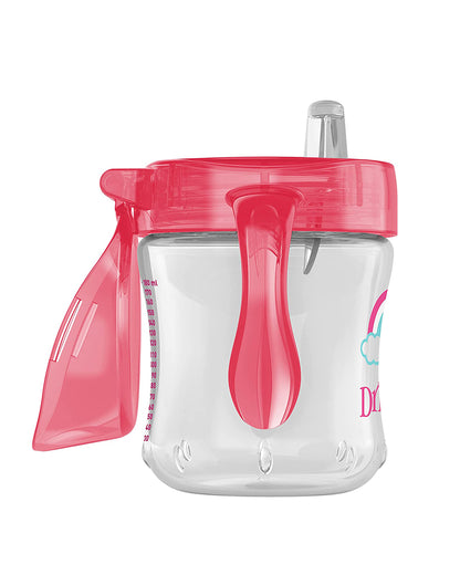 Dr. Brown's Soft Spout Sipper-With Easy Grip Handles-Spill Proof-Pink Deco-180 ml