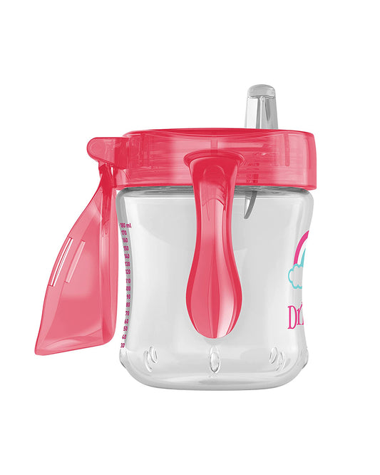 Dr. Brown's Soft Spout Sipper-With Easy Grip Handles-Spill Proof-Pink Deco-180 ml