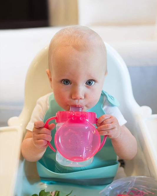 Dr. Brown's Soft Spout Sipper-With Easy Grip Handles-Spill Proof-Pink Deco-180 ml