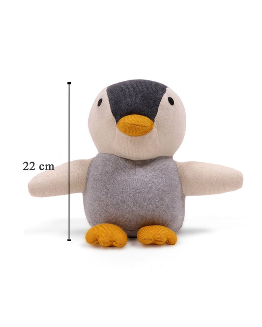 Pluchi Multicolor Rocky Penguin-Promotes Tactile Stimulation-Easily Washable-Knitted Soft Toy-Plush Cuddly Toy For Newborn