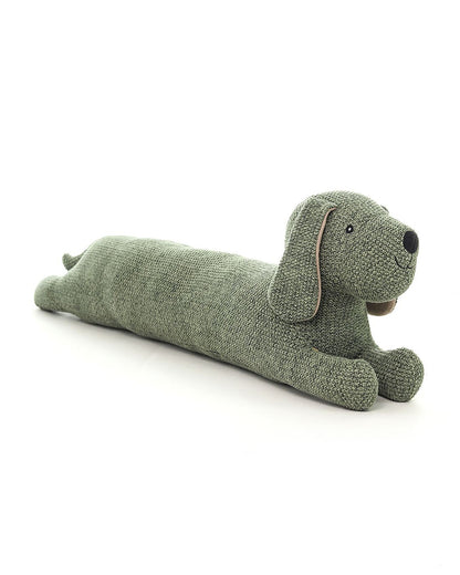 Pluchi Bermuda Green Max Dog-Promotes Tactile Stimulation-Easily Washable-Knitted Soft Toy-Plush Cuddly Toy For Newborn