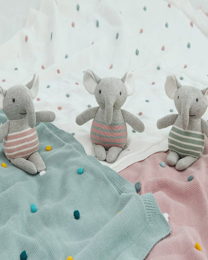 Pluchi Cute as a Button Gift Bundle-With Blanket & Toy Elephant-Pack of 2-Gift For Baby Shower & Baby Birthday-Duck Egg