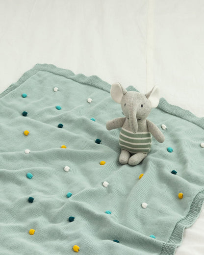 Pluchi Cute as a Button Gift Bundle-With Blanket & Toy Elephant-Pack of 2-Gift For Baby Shower & Baby Birthday-Duck Egg