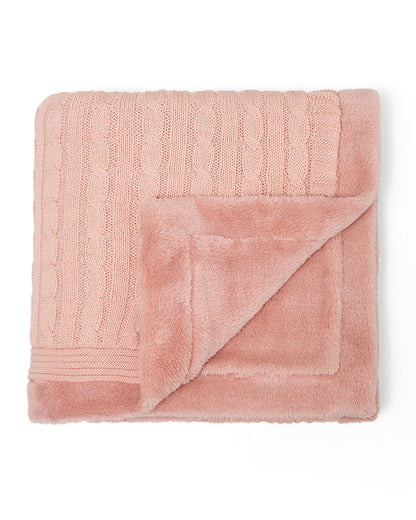 Pluchi Cable Knit Knitted Baby Blanket-Combed Cotton Blanket with