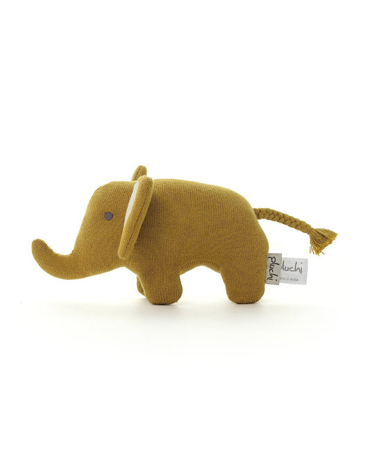 Pluchi Rifle Green Harris The Elephant-Promotes Tactile Stimulation-Easily Washable-Knitted Soft Toy-Plush Cuddly Toy For Newborn