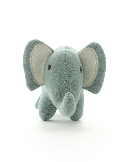 Pluchi Dull Blue Harris The Elephant-Promotes Tactile Stimulation-Easily Washable-Knitted Soft Toy-Plush Cuddly Toy For Newborn