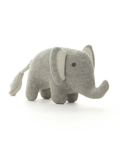 Pluchi Vanilla Grey Harris The Elephant-Promotes Tactile Stimulation-Easily Washable-Knitted Soft Toy-Plush Cuddly Toy For Newborn