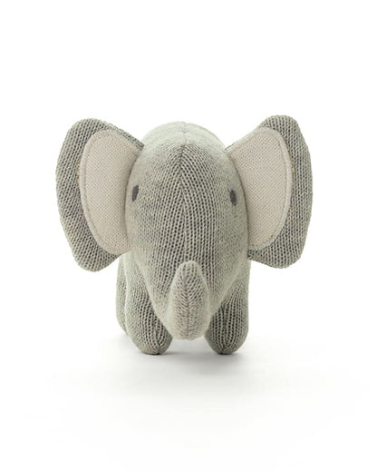 Pluchi Vanilla Grey Harris The Elephant-Promotes Tactile Stimulation-Easily Washable-Knitted Soft Toy-Plush Cuddly Toy For Newborn