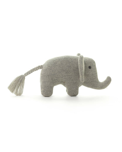 Pluchi Vanilla Grey Harris The Elephant-Promotes Tactile Stimulation-Easily Washable-Knitted Soft Toy-Plush Cuddly Toy For Newborn