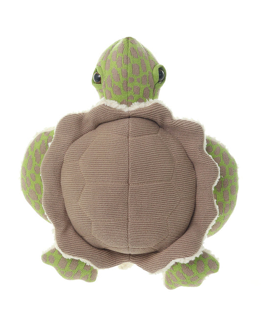 Pluchi Dove Beige Shelly Tortoise-Promotes Tactile Stimulation-Easily Washable-Knitted Soft Toy-Plush Cuddly Toy For Newborn