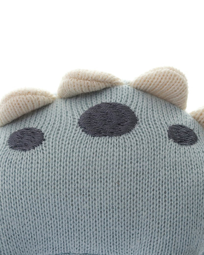 Pluchi Baby Blue Stego Dino-Promotes Tactile Stimulation-Easily Washable-Knitted Rattle Toy-For Infants