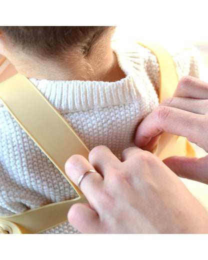 MinikOiOi Flexi Silicone Bib-With Unique Belt Fastening Design-Crumb Catcher-Velvet Rose-For Infants