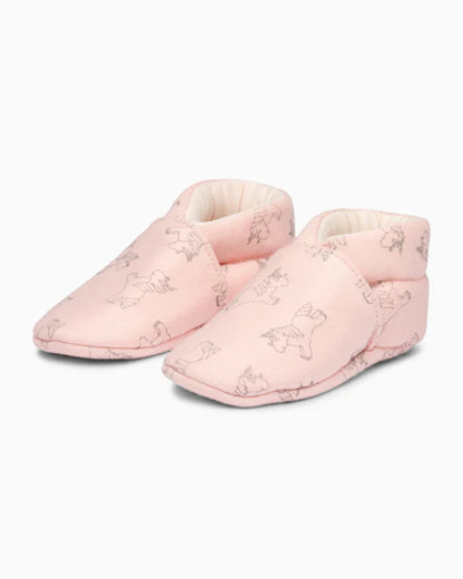 Elves Pink Unicorn Print Anti-Skid Slip On Shoes For Infants